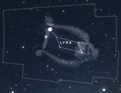 Diagram of the constellation of Lyra