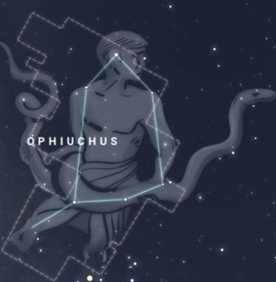 Diagram of the constellation of Ophiuchus