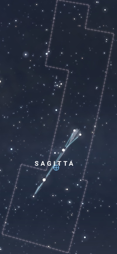 Diagram of the constellation of Sagitta