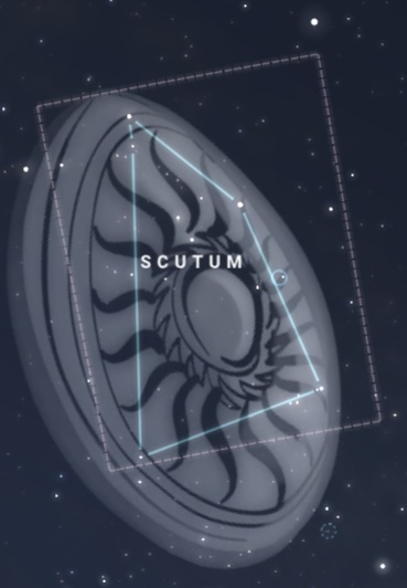 Diagram of the constellation of Scutum