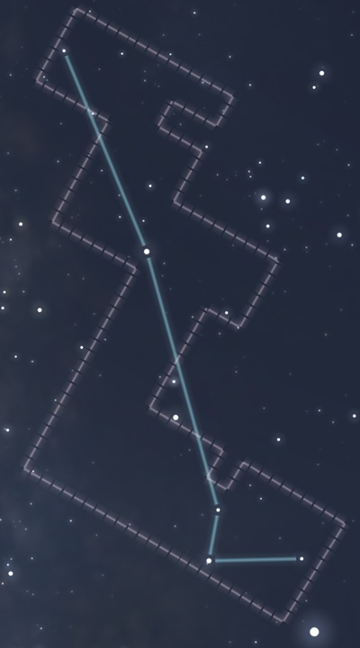 Diagram of the constellation of Serpens Cauda